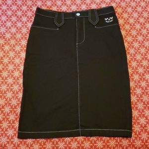 Rockabilly Black Pencil Skirt